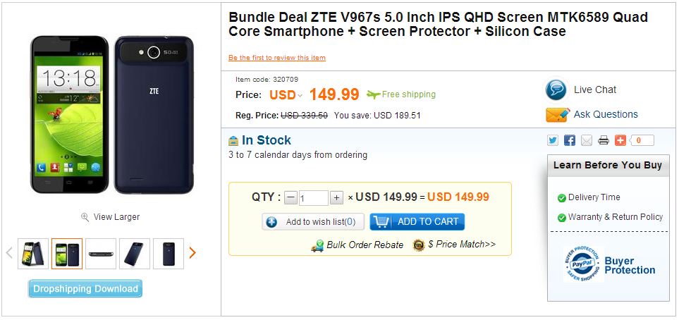 Bundle Deal ZTE V967s 5.0