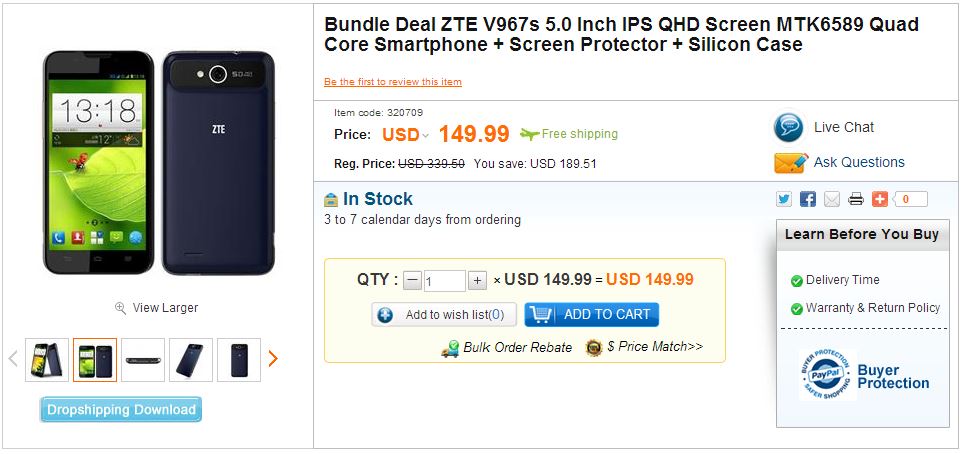 Bundle Deal ZTE V967s 5.0