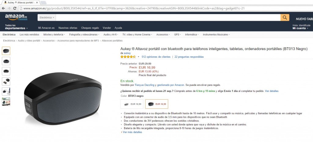 Aukey Altavoz portátil