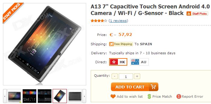 A13 7 Capacitive Touch Screen Android 4.0