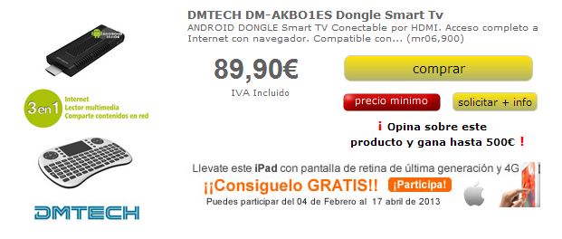Dongle Smart Tv Android 4.0 DMTECH en Madridhifi